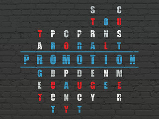 Image showing Marketing concept: word Promotion in solving Crossword Puzzle