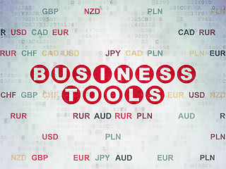 Image showing Finance concept: Business Tools on Digital Paper background