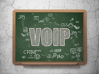 Image showing Web development concept: VOIP on School Board background