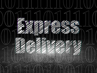 Image showing Finance concept: Express Delivery in grunge dark room