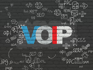 Image showing Web development concept: VOIP on wall background