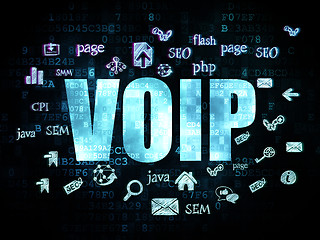 Image showing Web development concept: VOIP on Digital background