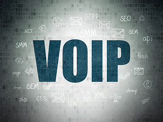 Image showing Web design concept: VOIP on Digital Paper background