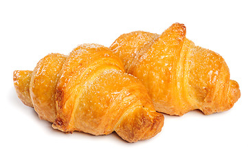Image showing Fresh croissant on white background