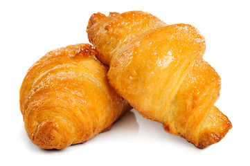 Image showing Fresh croissant on white background