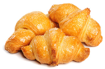 Image showing Fresh croissant on white background