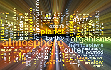 Image showing Atmosphere wordcloud concept illustration glowing