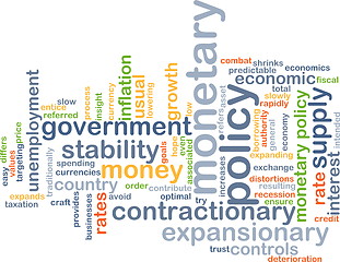 Image showing Monetary policy wordcloud concept illustration