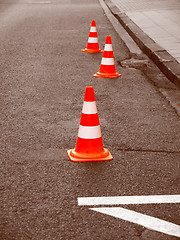 Image showing Retro look Traffic cone