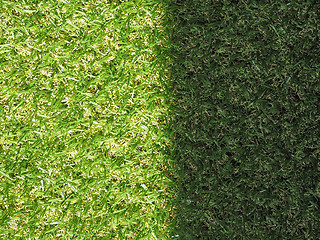 Image showing Green artificial synthetic grass meadow background