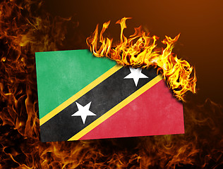 Image showing Flag burning - Saint Kitts and Nevis