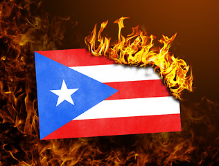 Image showing Flag burning - Puerto Rico