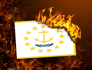 Image showing Flag burning - Rhode Island