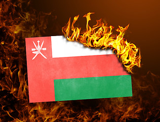 Image showing Flag burning - Oman