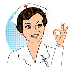 Image showing Beautiful friendly and confident nurse smiling 