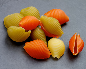 Image showing Conchiglie Tricolore Pasta