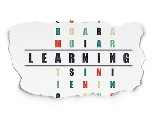 Image showing Education concept: word Learning in solving Crossword Puzzle