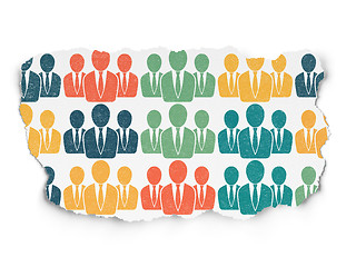 Image showing Law concept: Business People icons on Torn Paper background