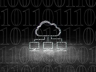 Image showing Cloud computing concept: Cloud Network in grunge dark room