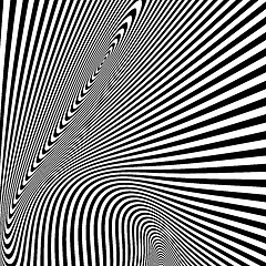 Image showing Pattern with optical illusion. Black and white background. 