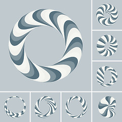 Image showing Set of abstract 3d vector icons such emblems. 