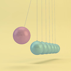 Image showing Newtons cradle vector iIllustration. Business 3D concept. 