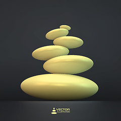 Image showing Spa stones. Vector 3d illustration.