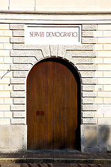 Image showing door italy  lombardy     in  the milano old   church    