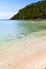 Image showing   asia in   bay the  koh phangan  isle white  beach      boat   