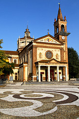 Image showing parabiago in  the old   church  closed brick tower  