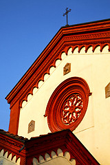 Image showing rose window  italy  lombardy     in  the barza   old   church   