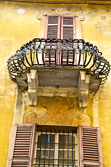 Image showing yellow terrace europe  italy      in  the milano old   