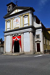 Image showing besnate in  the old     tower sidewalk italy   