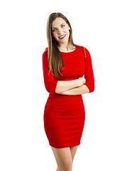 Image showing Woman in red