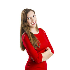 Image showing Woman in red