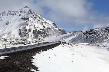 Image showing Impressive snowy volcanic landscape 