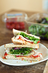 Image showing Sliced Turkey Sandwich