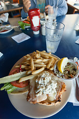 Image showing Fried Cod Fish Sandwich