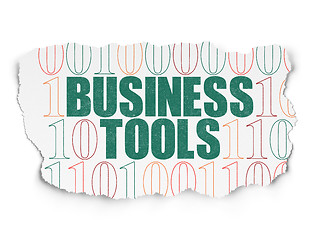 Image showing Business concept: Business Tools on Torn Paper background