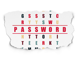 Image showing Security concept: word Password in solving Crossword Puzzle