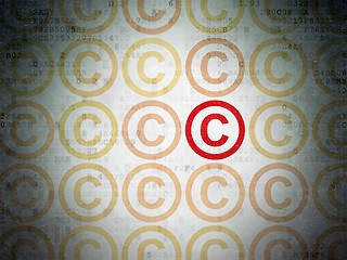 Image showing Law concept: copyright icon on Digital Paper background