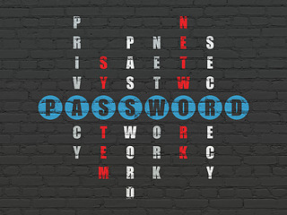 Image showing Security concept: word Password in solving Crossword Puzzle