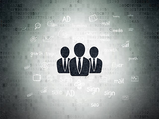 Image showing Marketing concept: Business People on Digital Paper background