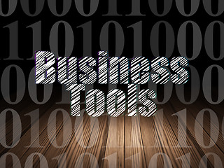 Image showing Finance concept: Business Tools in grunge dark room