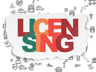 Image showing Law concept: Licensing on Torn Paper background