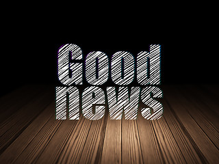 Image showing News concept: Good News in grunge dark room