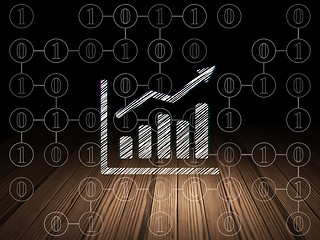 Image showing Finance concept: Growth Graph in grunge dark room