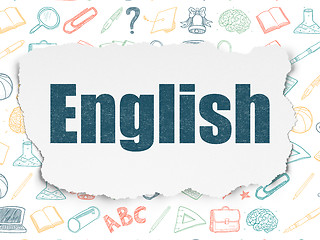 Image showing Education concept: English on Torn Paper background