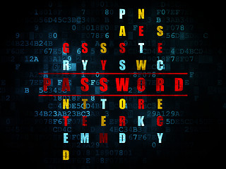 Image showing Safety concept: word Password in solving Crossword Puzzle