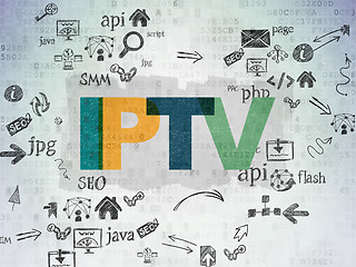 Image showing Web development concept: IPTV on Digital Paper background
